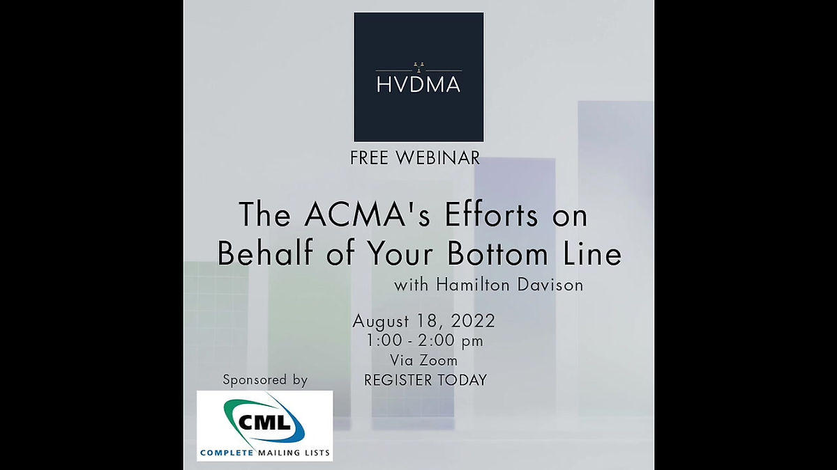 The ACMA's Efforts on Behalf of Your Bottom Line